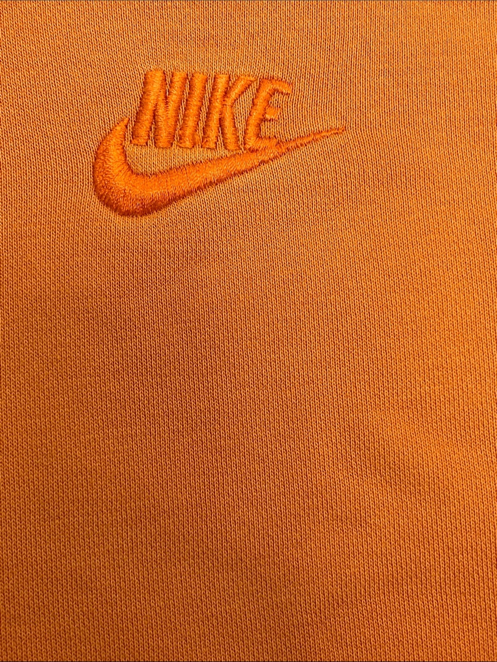 Nike Men's Orange Pullover Hoodie with Embroidered Swoosh image 2